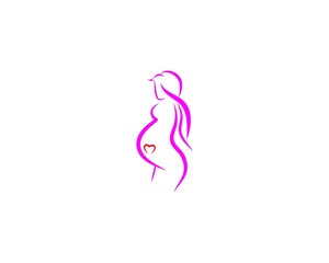 beauty pregnant women vector icon template