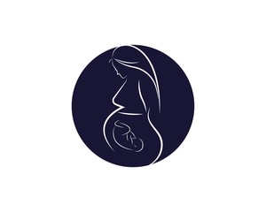 beauty pregnant women vector icon template
