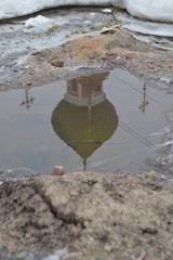 church image in the water