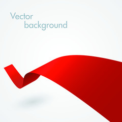 3d red ribbon. Abstract vector background. Vector template for banners and web design graphics.