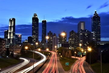 Fototapeta na wymiar Downtown Atlanta at Sunset