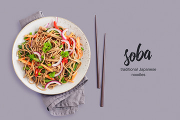 soba is a traditional Japanese dish made of buckwheat noodles