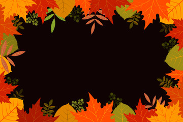 Obraz premium Autumn leaves with place for your text