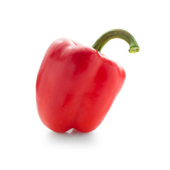 Fresh red pepper over white, clipping path