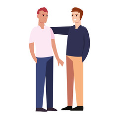 men happy young people characters