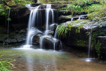 waterfall in the forest. Hunts creek waterfall