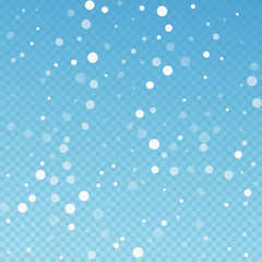 White dots Christmas background. Subtle flying sno