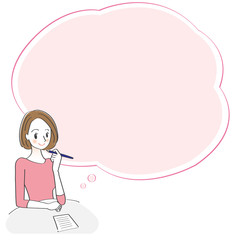 女性アイコンと吹き出しのイラスト