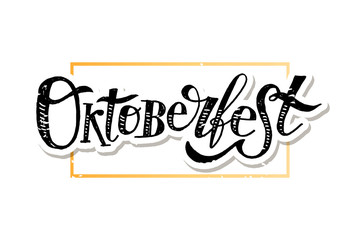 Obraz premium Oktoberfest lettering Calligraphy Brush Text Holiday Sticker