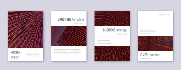 Minimalistic brochure design template set. Orange 