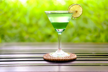close up summer drinks and cocktail on table