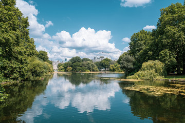 Water reflects in london park