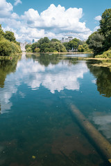 Fototapeta na wymiar Water reflects in london park