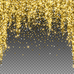 Sparkling gold luxury sparkling confetti. Scattere