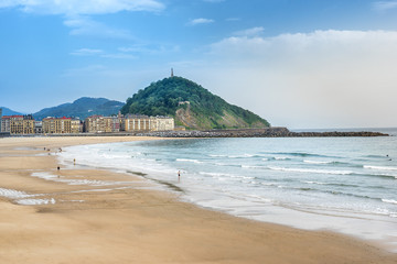 Obraz premium Zurriola beach in San Sebastian Spain