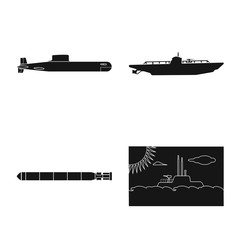 Vector illustration of technology and fleet sign. Collection of technology and navy stock symbol for web.