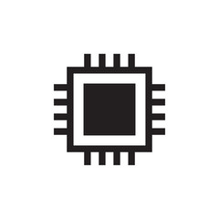cpu icon computer digital. chip vector icon illustration.