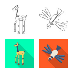 Isolated object of toy and science logo. Collection of toy and toy stock symbol for web.