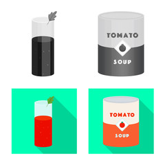 Vector illustration of vegetable and delicious logo. Collection of vegetable and natural vector icon for stock.