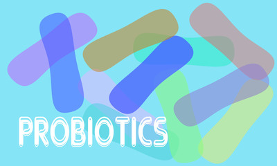 Logo of bacteria of probiotics. The concept of healthy eating for therapeutic purposes. A simple style of modern design. Vector illustration
