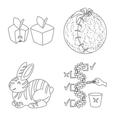 Isolated object of genetic and science symbol. Set of genetic and organic stock vector illustration.
