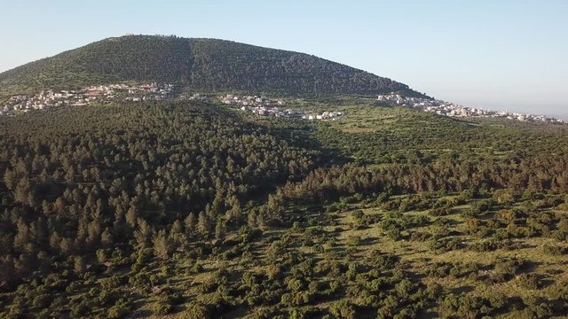 Mount Tabor Aerial View Drone Footage of Mount Tabor North Israel