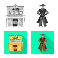 Vector illustration of texas and history icon. Set of texas and culture stock vector illustration.