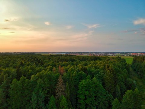Aerial view of countryside in Minsk region of Belarus © Egor Kunovsky
