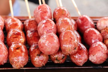 grilled sausage asia delicious at street food