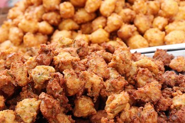 Fried corn cake is delicious at street food