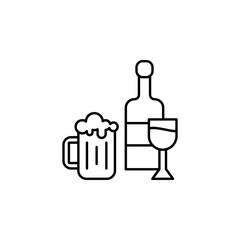 alcoholic drink outline icon. Element of lifestyle illustration icon. Premium quality graphic design. Signs and symbol collection icon for websites, web design, mobile app, UI, UX