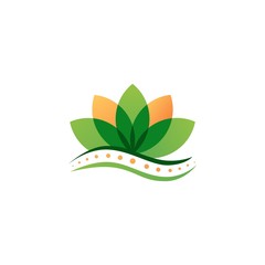 lotus chiropractic logo spine spinal care vector icon illustration