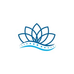 lotus chiropractic logo spine spinal care vector icon illustration