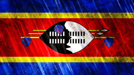 Swaziland Flag Grunge
