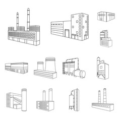 Vector design of architecture and industrial sign. Collection of architecture and building vector icon for stock.