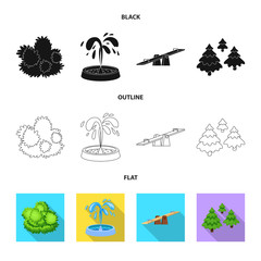 Isolated object of urban and street symbol. Set of urban and relaxation stock symbol for web.