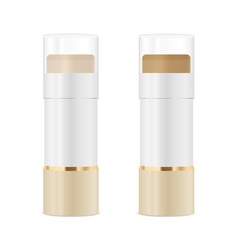 Cosmetic tubes with concealers. Gold and white colors. Vector