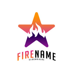 Obraz premium Fire Stars Logo Vector. Logo design inspiration vector icons