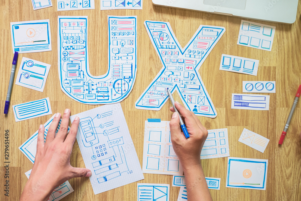 Poster ux designer creative prototype graphic planning application development for web mobile phone . user 