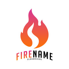 Fire flames Logo Vector. Logo design inspiration vector icons