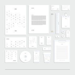 Abstract geometric technological corporate identity, stationery set.