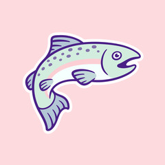 Salmon fish drawing