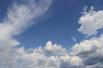 Blue sky with white clouds.