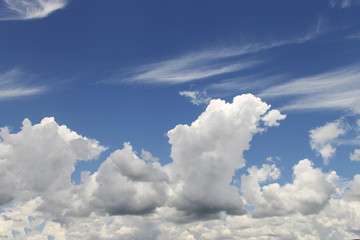 Blue sky with white clouds.