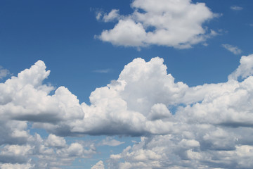 Blue sky with white clouds.