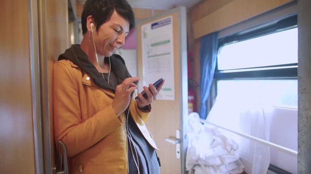 girl uses a mobile phone