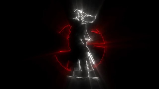 Red White Samurai Warrior Animated Logo with Reveal Effect & Light Rays