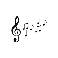 Music notes icon. Musical notes, treble clef. Vector.