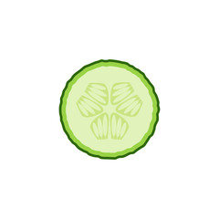 Piece of cucumber. Slices of cucumber. Vector illustration.