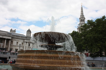 central water fountain at Trafalgar Square in London